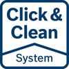 Click & Clean System – 3 great benefits A clear view of the work surface: You work more precisely and faster
Harmful dust is extracted immediately: Protects your health
Less dust: Longer lifetime of tool and accessories
