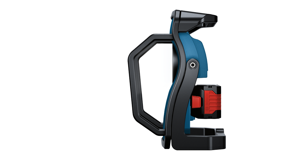 GLI 18V 10000 C A blue Bosch Professional battery nailer stands sideways on a white background.