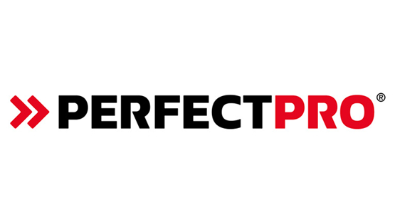 Logo of PerfectPro with red and black lettering.