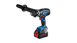 A blue Bosch Professional cordless drill on a white background.