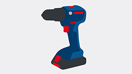 A blue Bosch Professional cordless screwdriver on a white background.