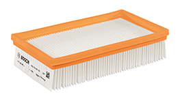 Bosch Professional filter with orange frame and white slats.