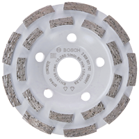 Diamond Cup Wheels A Bosch Professional diamond cutting blade with gray segments.