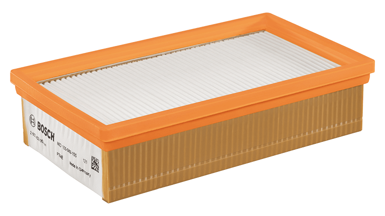 Bosch Professional air filter with orange frame on white background.