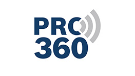 Logo of Bosch Professional PRO 360 in blue and gray on a light background.