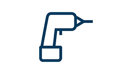 A blue Bosch Professional cordless screwdriver icon on a white background.