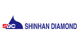 Logo of Shinhan Diamond in blue and red, featuring a distinctive triangular design.