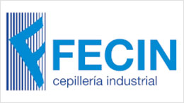 FECIN logo in blue with vertical stripes and text.