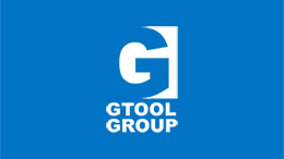 Logo of Gtool Group on a blue background.