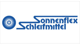 Logo of Sonnenflex with blue lettering and sun symbol.